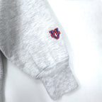 MV SPORT USA 90s PRO WEAVE Reverse Weave College Embroidery Sweatshirt XL Grey Cotton Fleece Lining NOTRE DAME Arch Logo