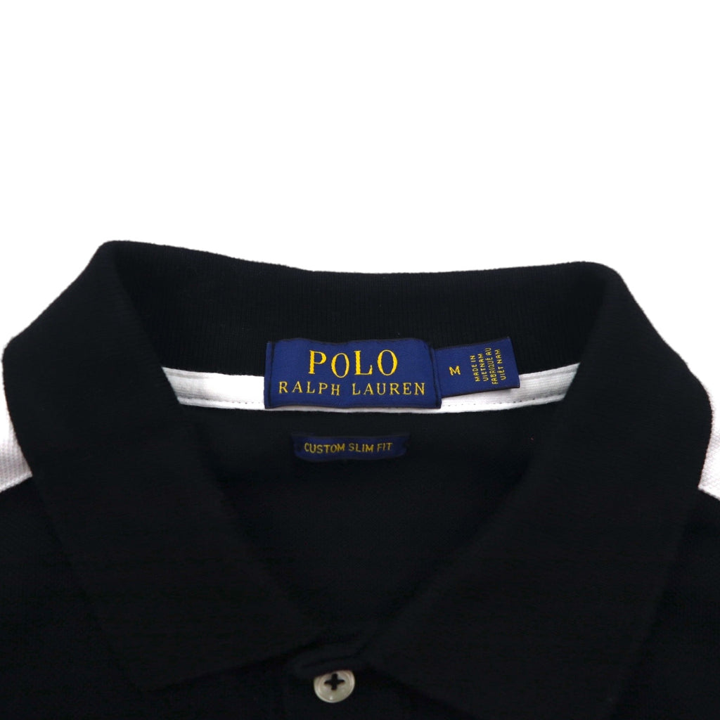 POLO RALPH LAUREN ビッグポニー刺繍 ポロシャツ M ブラック レッド 鹿の子 エンブレム ワッペン