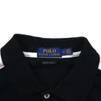 POLO RALPH LAUREN ビッグポニー刺繍 ポロシャツ M ブラック レッド 鹿の子 エンブレム ワッペン
