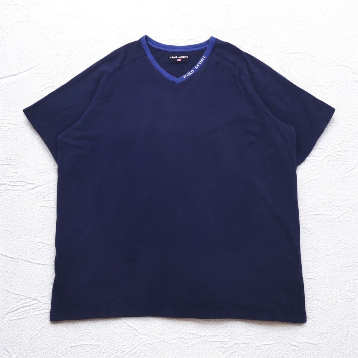 POLO SPORT RALPH LAUREN 90年代 フェード Vネック Tシャツ XXL ネイビー コットン ビッグサイズ