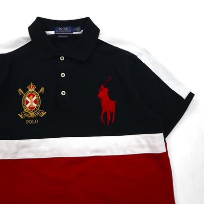 POLO RALPH LAUREN Big Pony Embroidered Polo Shirt, Size M, Black and Red, Pique Emblem Patch