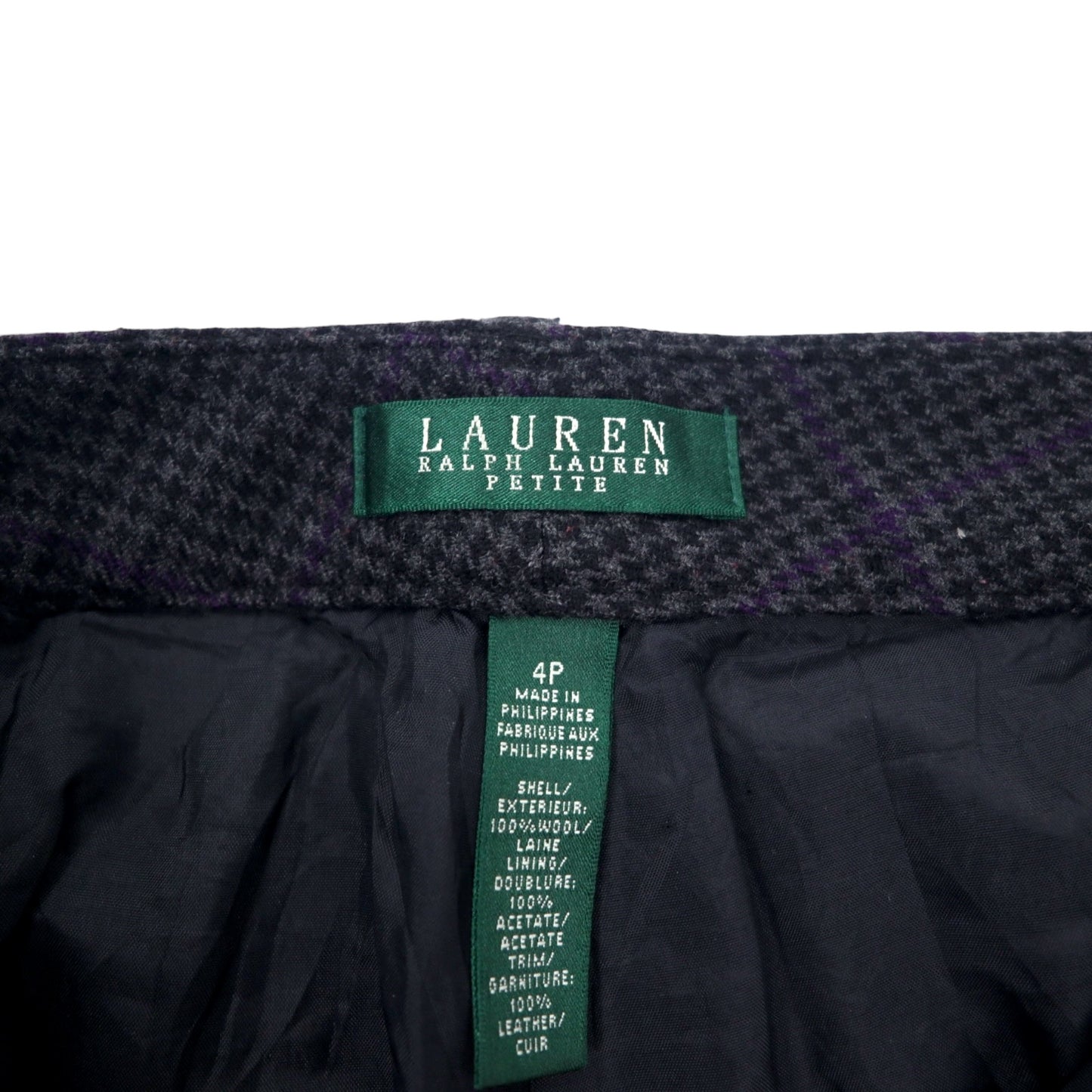 LAUREN RALPH LAUREN 90年代 スラックスパンツ L グレー グレンチェック ウール