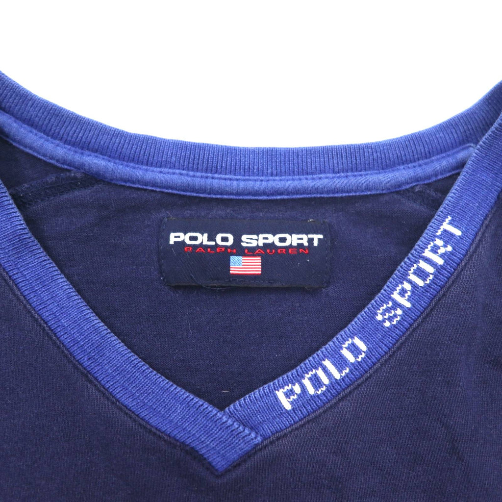 POLO SPORT RALPH LAUREN 90年代 フェード Vネック Tシャツ XXL ネイビー コットン ビッグサイズ