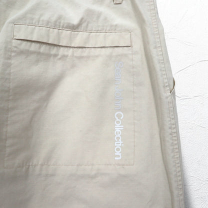 Sean John 00年代 バギー ワイド リップストップ ペインターパンツ L ベージュ コットン