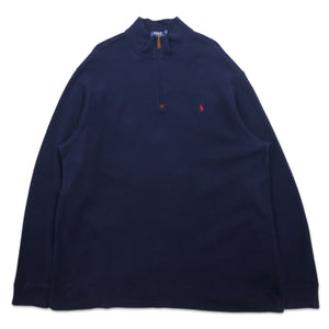 POLO RALPH LAUREN Half-Zip Sweatshirt 2XLT Navy Cotton Small Pony Embroidery