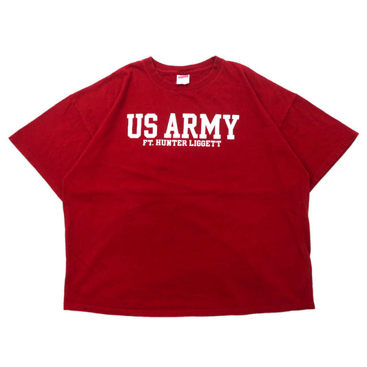 USA製 US ARMY Tシャツ XXL レッド コットン SOFFEボディ ミリタリー ビッグサイズ
