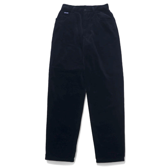 日本然リトテ-古着オンライン-LAUREN RALPH LAUREN 90年代 ベロア テーパードパンツ 4 ネイビー コットン ストレッチ-LAUREN RALPH LAUREN 90's velour tapered pants 4 navy cotton stretch