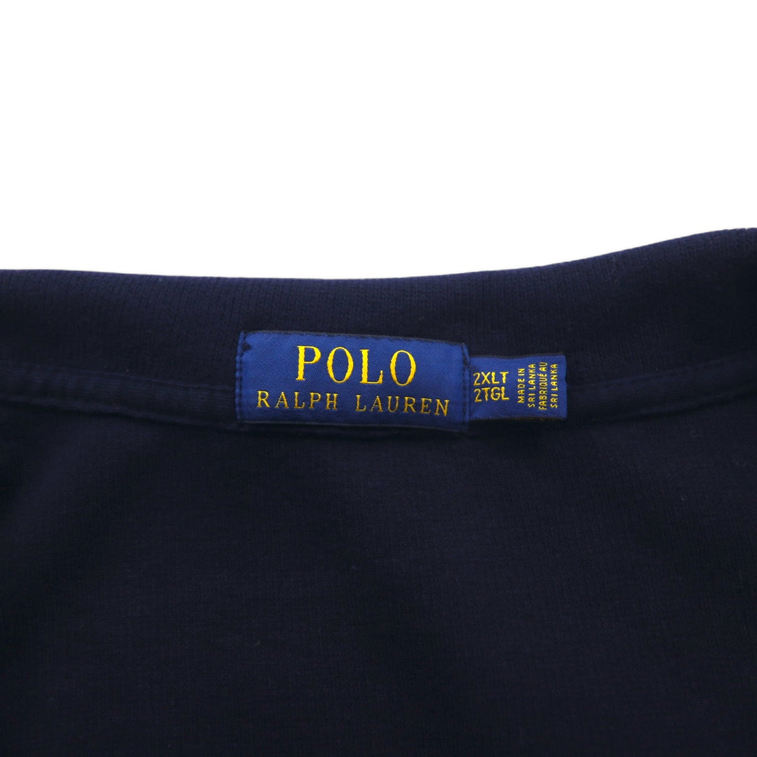 POLO RALPH LAUREN Half-Zip Sweatshirt 2XLT Navy Cotton Small Pony Embroidery