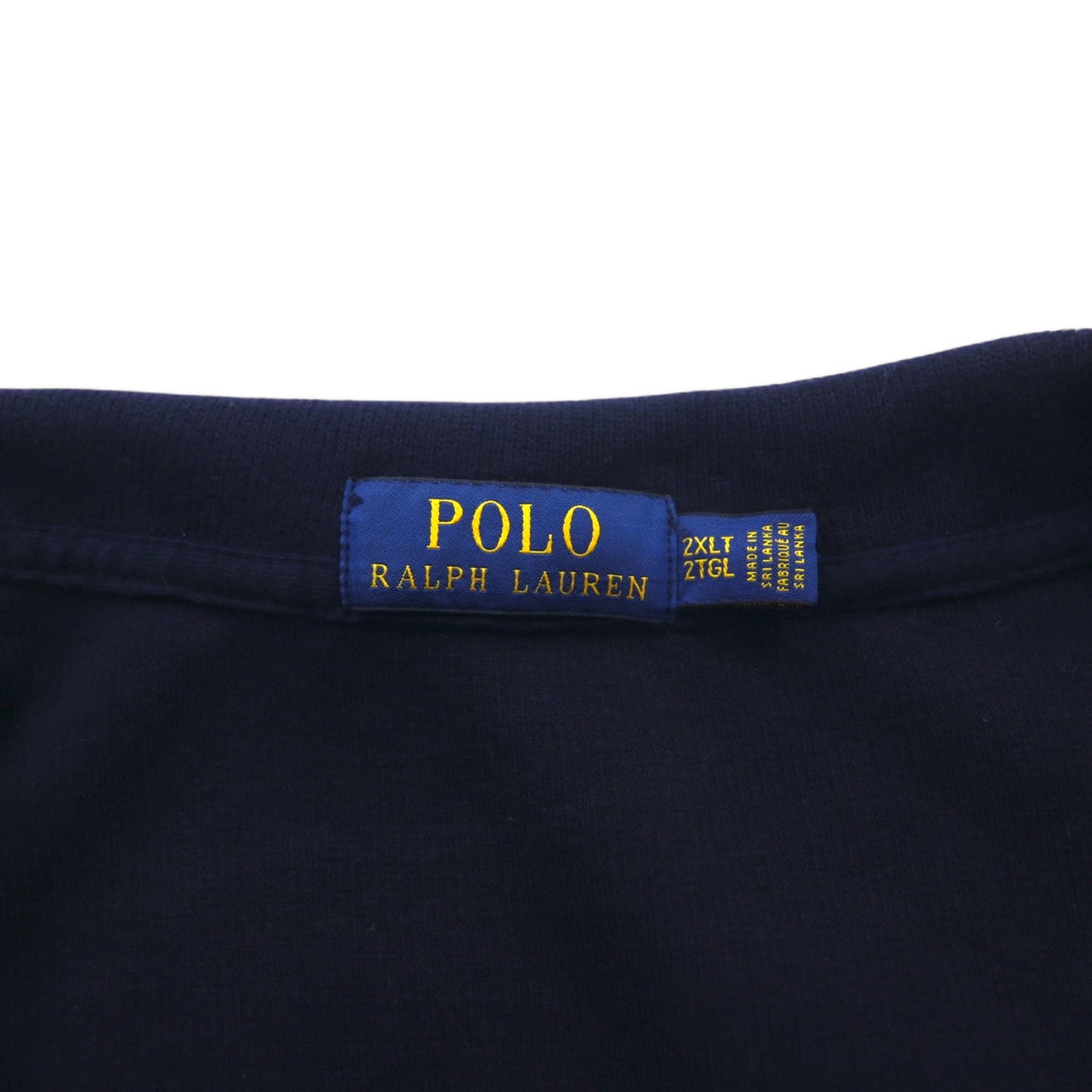 POLO RALPH LAUREN ハーフジップ スウェット 2XLT ネイビー コットン スモールポニー刺繍