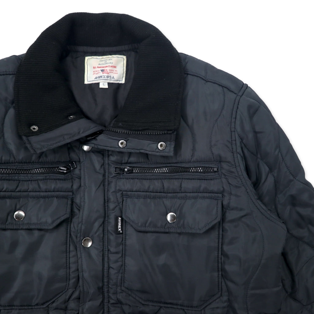 AVIREX Onion Quilted Padding Jacket L Black Polyester 6122090