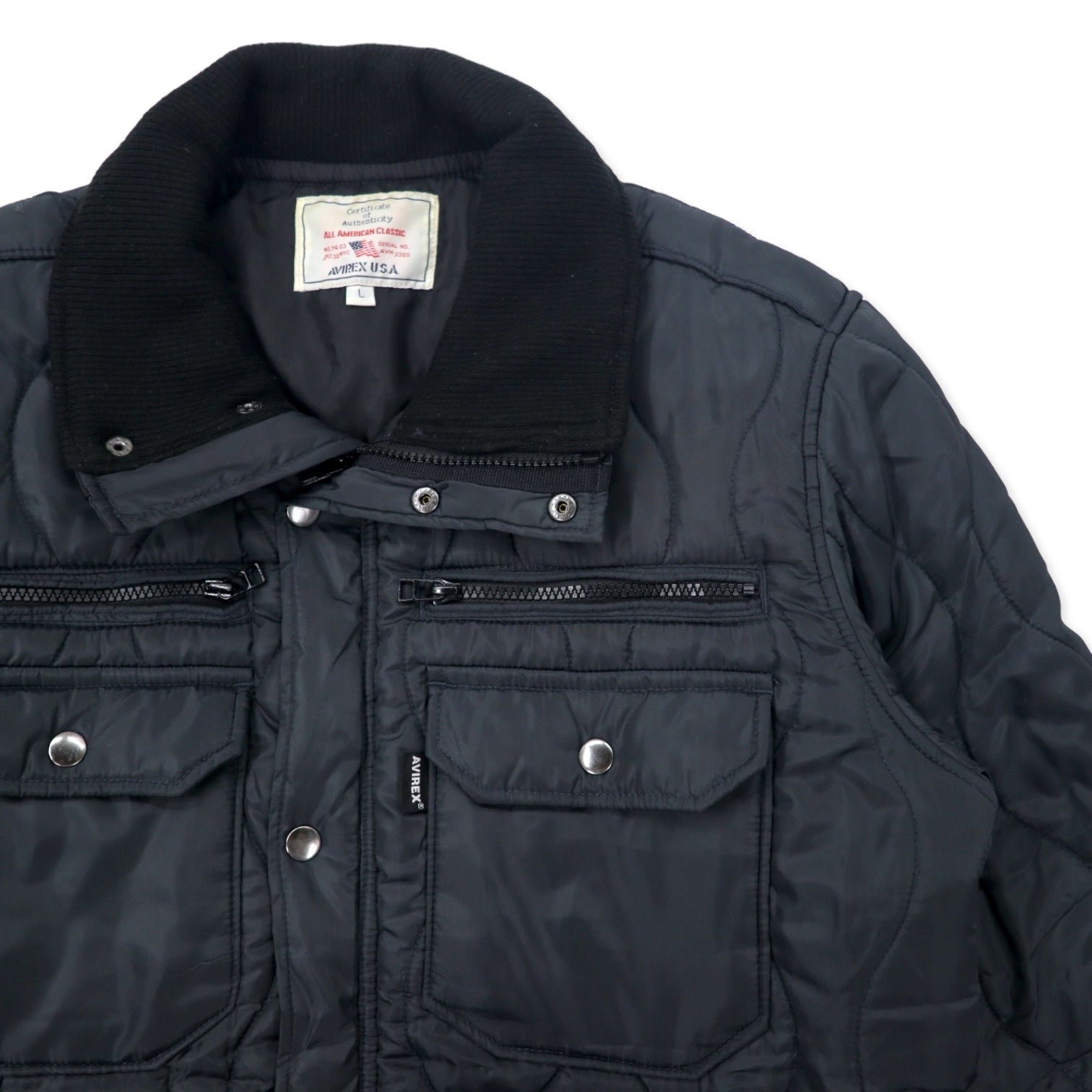 AVIREX Onion Quilted Padding Jacket L Black Polyester 6122090