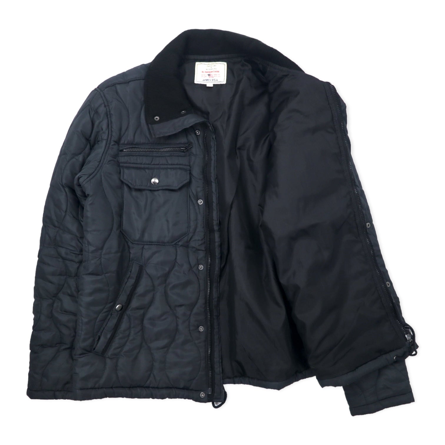 AVIREX Onion Quilted Padding Jacket L Black Polyester 6122090