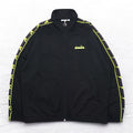 DIADORA 90s Track Jacket Jersey XL Black Logo Tape Sideline