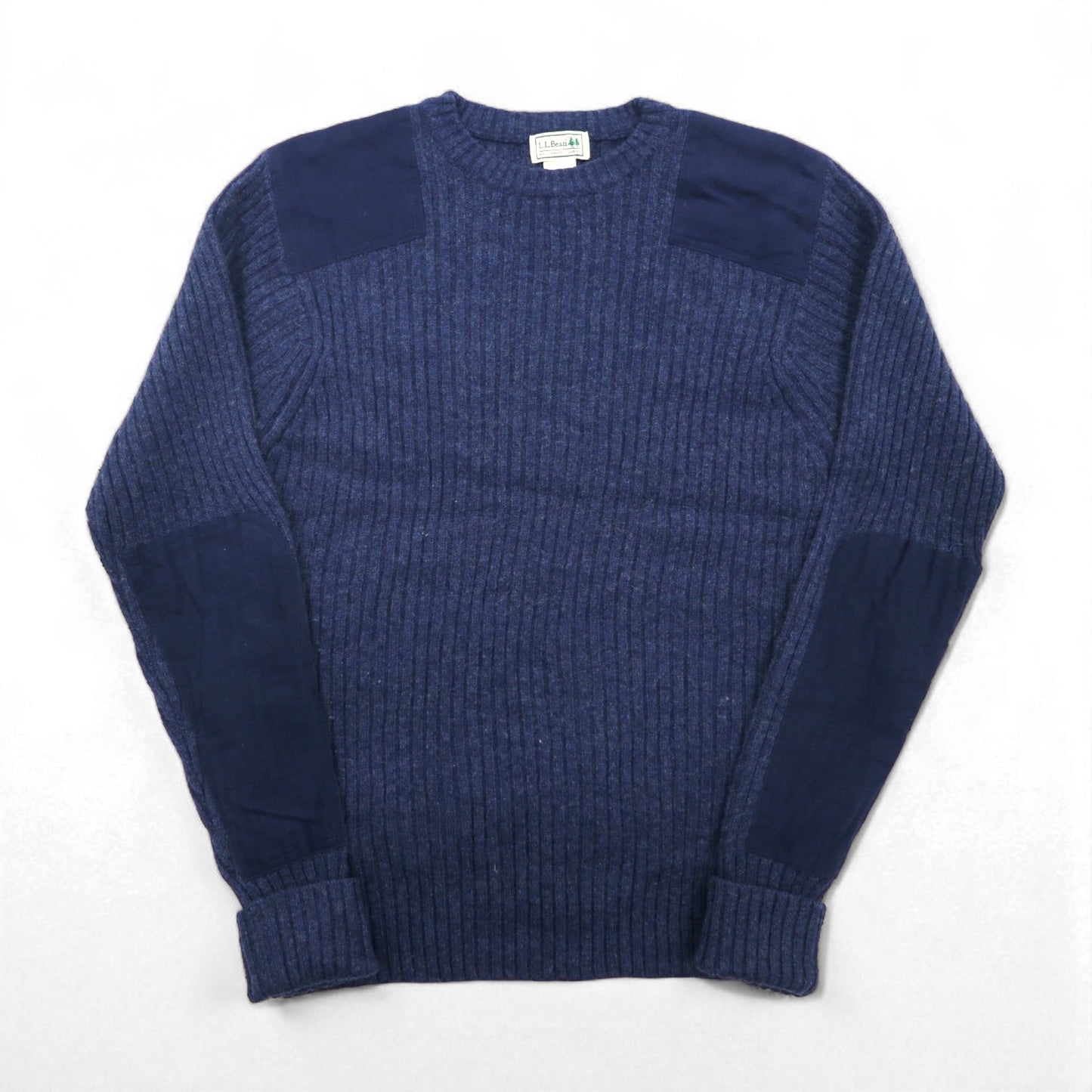 LLBean Commando Merino Wool Knit Sweater, Size M, Navy, 228194