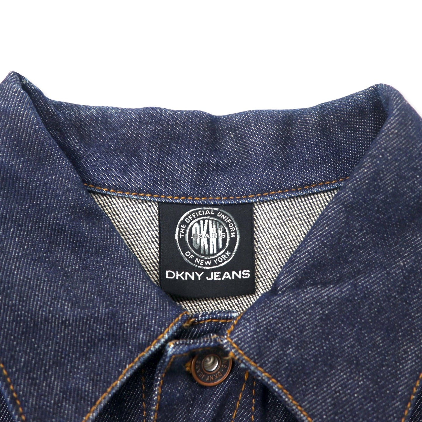 DKNY JEANS 90年代 リジッド デニムジャケット Gジャン S ブルー 濃紺
