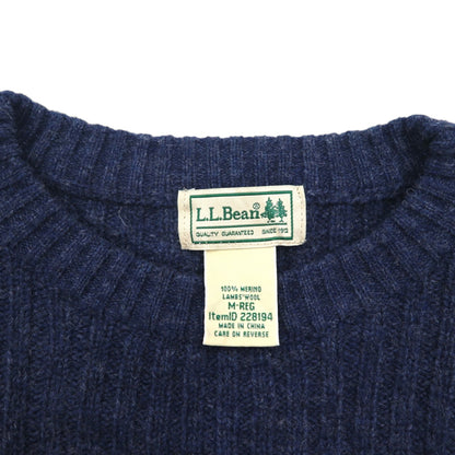 LLBean Commando Merino Wool Knit Sweater, Size M, Navy, 228194