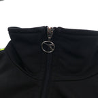 DIADORA 90s Track Jacket Jersey XL Black Logo Tape Sideline