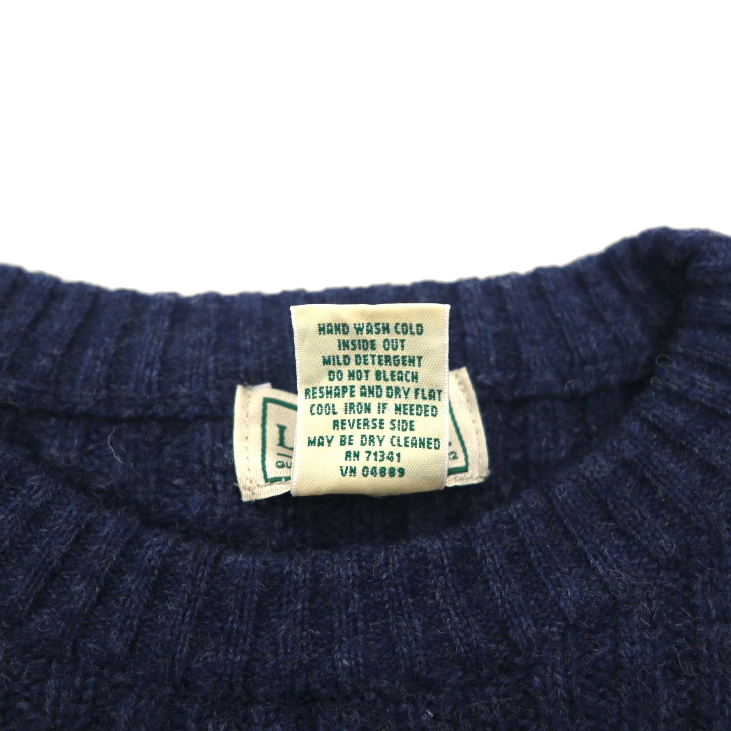 LLBean Commando Merino Wool Knit Sweater, Size M, Navy, 228194