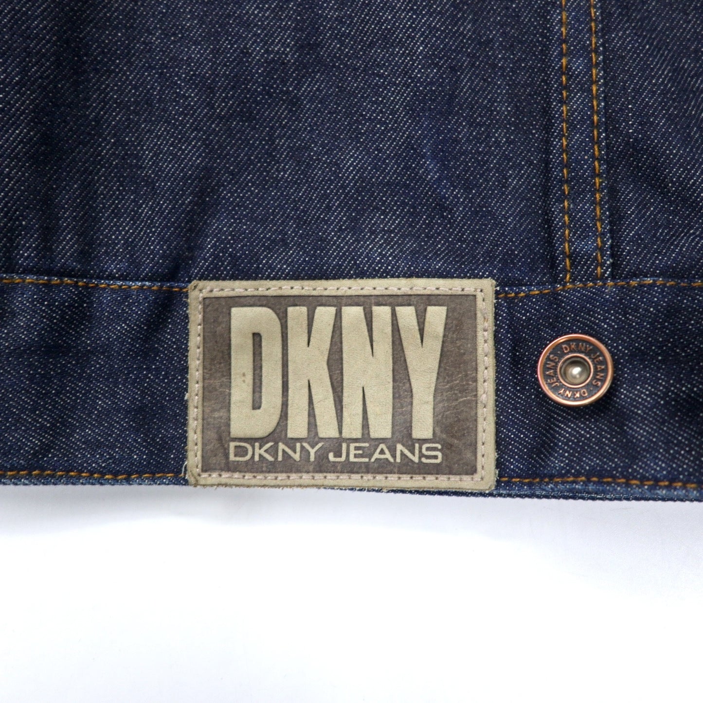 DKNY JEANS 90年代 リジッド デニムジャケット Gジャン S ブルー 濃紺