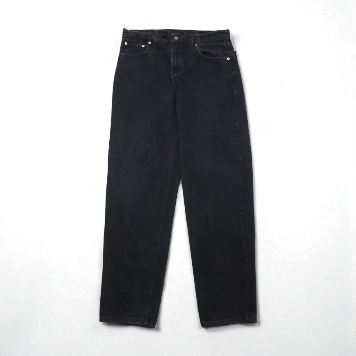 Levi's 90s Made in USA 550 Baggy Tapered Denim Jeans, Size L, Black, Relaxed Fit, 550-0260