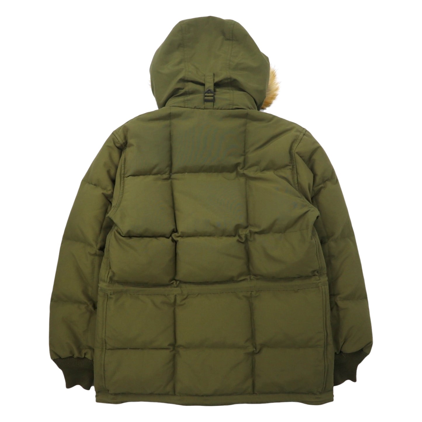 SUGAR CANE ( 東洋エンタープライズ ) フーデッド ダウンジャケット M カーキ コットン ナイロン ドローコード カラコラムダウン COTTON / NYLON HOODED DOWN JACKET SC13361