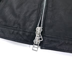 Bark Tannage ( nano universe ) Goat Leather Single Rider Jacket 48 Black Goat Leather Double Zip