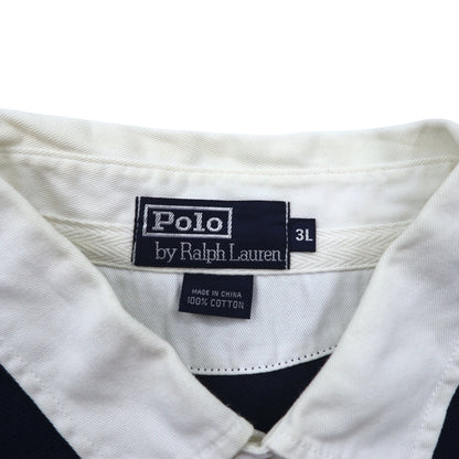 Polo by Ralph Lauren 90s Line Design Polo Shirt, Size 3XL, Navy, Pique, Embroidered Emblem Logo