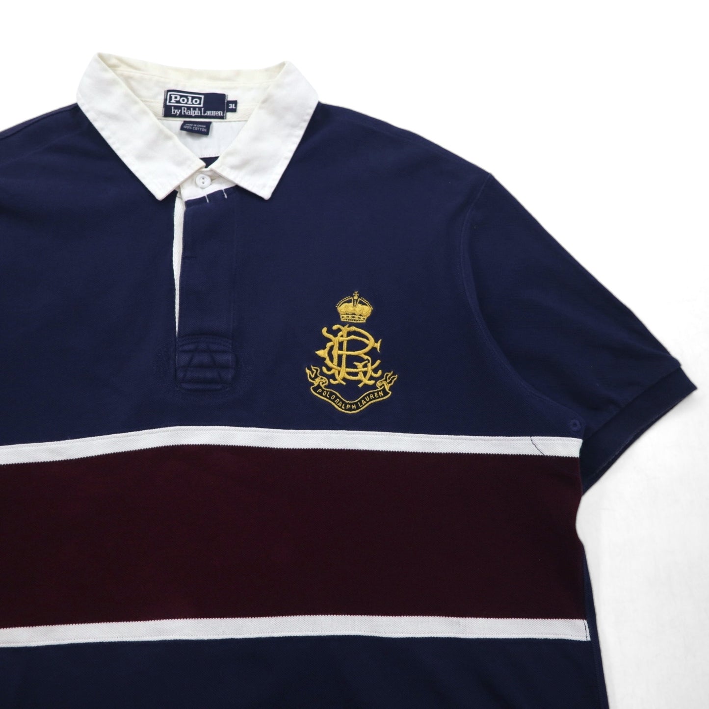 Polo by Ralph Lauren 90s Line Design Polo Shirt, Size 3XL, Navy, Pique, Embroidered Emblem Logo