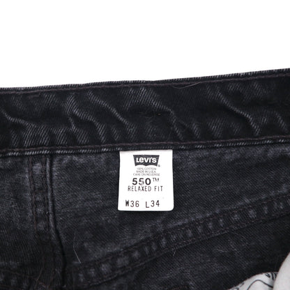 Levi's 90s Made in USA 550 Baggy Tapered Denim Jeans, Size L, Black, Relaxed Fit, 550-0260