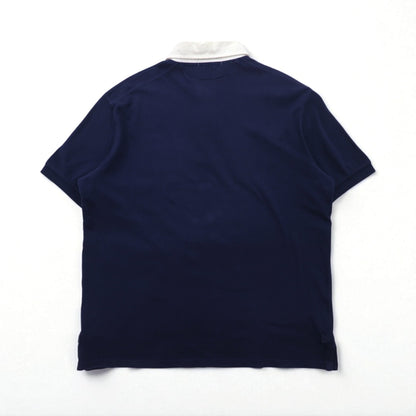 Polo by Ralph Lauren 90s Line Design Polo Shirt, Size 3XL, Navy, Pique, Embroidered Emblem Logo