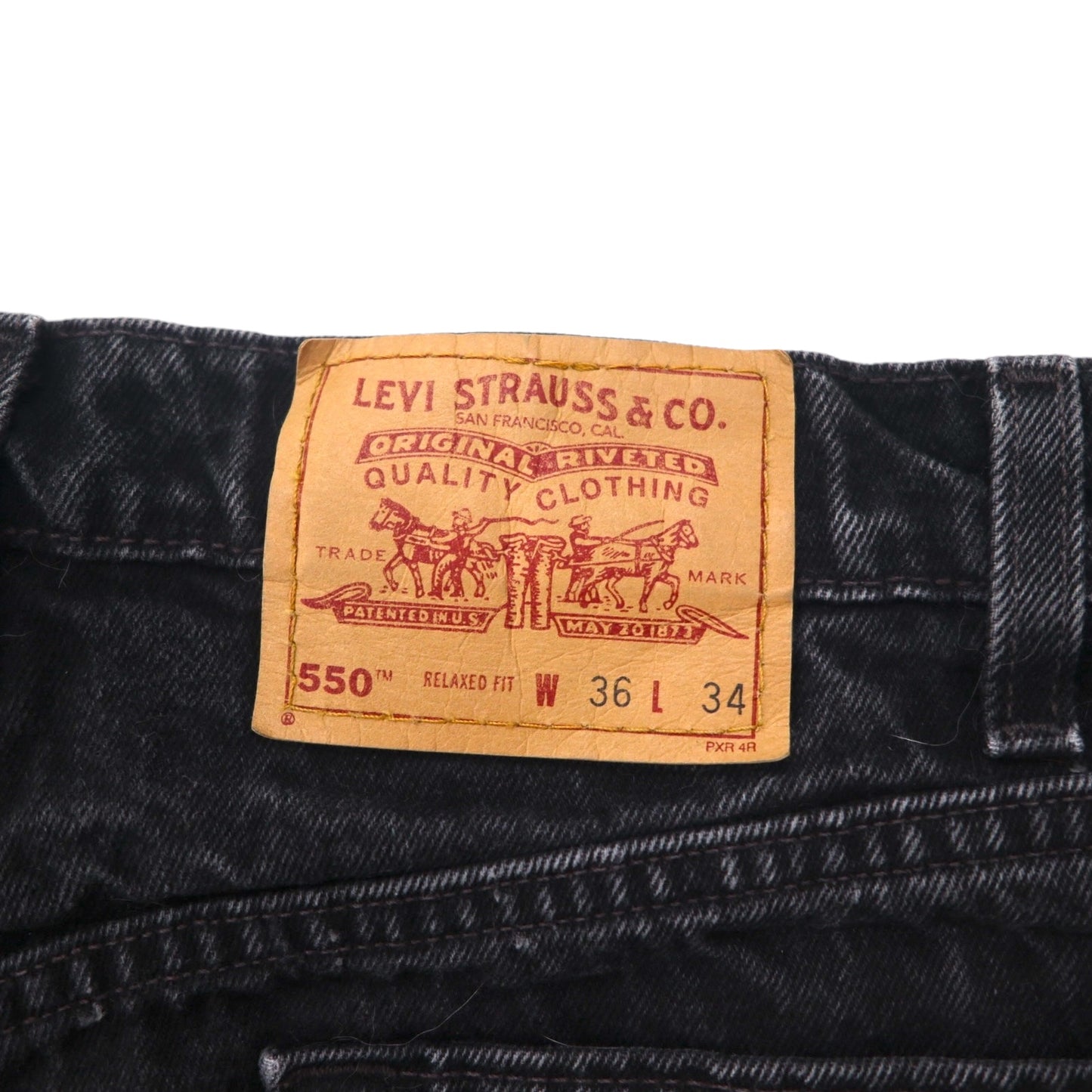 Levi's 90s Made in USA 550 Baggy Tapered Denim Jeans, Size L, Black, Relaxed Fit, 550-0260