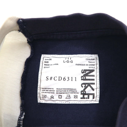 sacai × NIKE 再構築 リメイク Tシャツ L ホワイト ネイビー グレー 風車 ゴツナイキ コットン