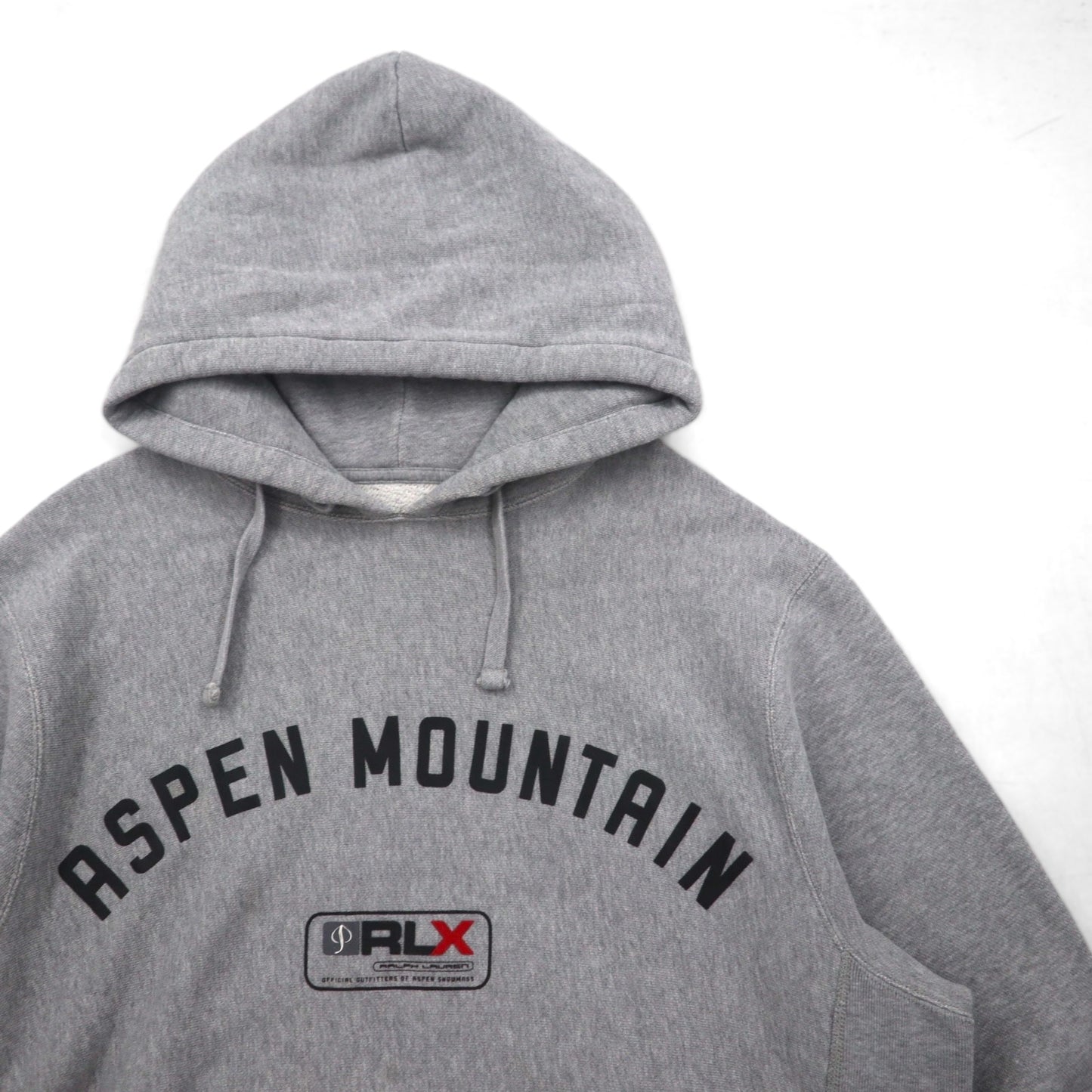 RLX Ralph Lauren リバースウィーブ パーカー L グレー アーチロゴ ASPEN MOUNTAIN