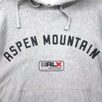 RLX Ralph Lauren Reverse Weave Hoodie, Size L, Gray, Arch Logo, ASPEN MOUNTAIN