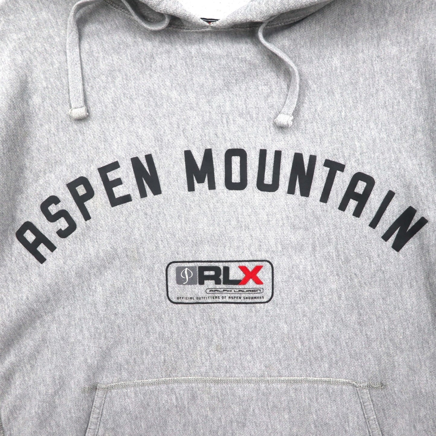 RLX Ralph Lauren リバースウィーブ パーカー L グレー アーチロゴ ASPEN MOUNTAIN