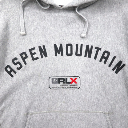 RLX Ralph Lauren リバースウィーブ パーカー L グレー アーチロゴ ASPEN MOUNTAIN