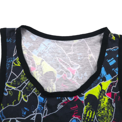 Lil Wayne リルウェイン USA製 ヒップホップ タンクトップ XL ブラック コットン 総柄