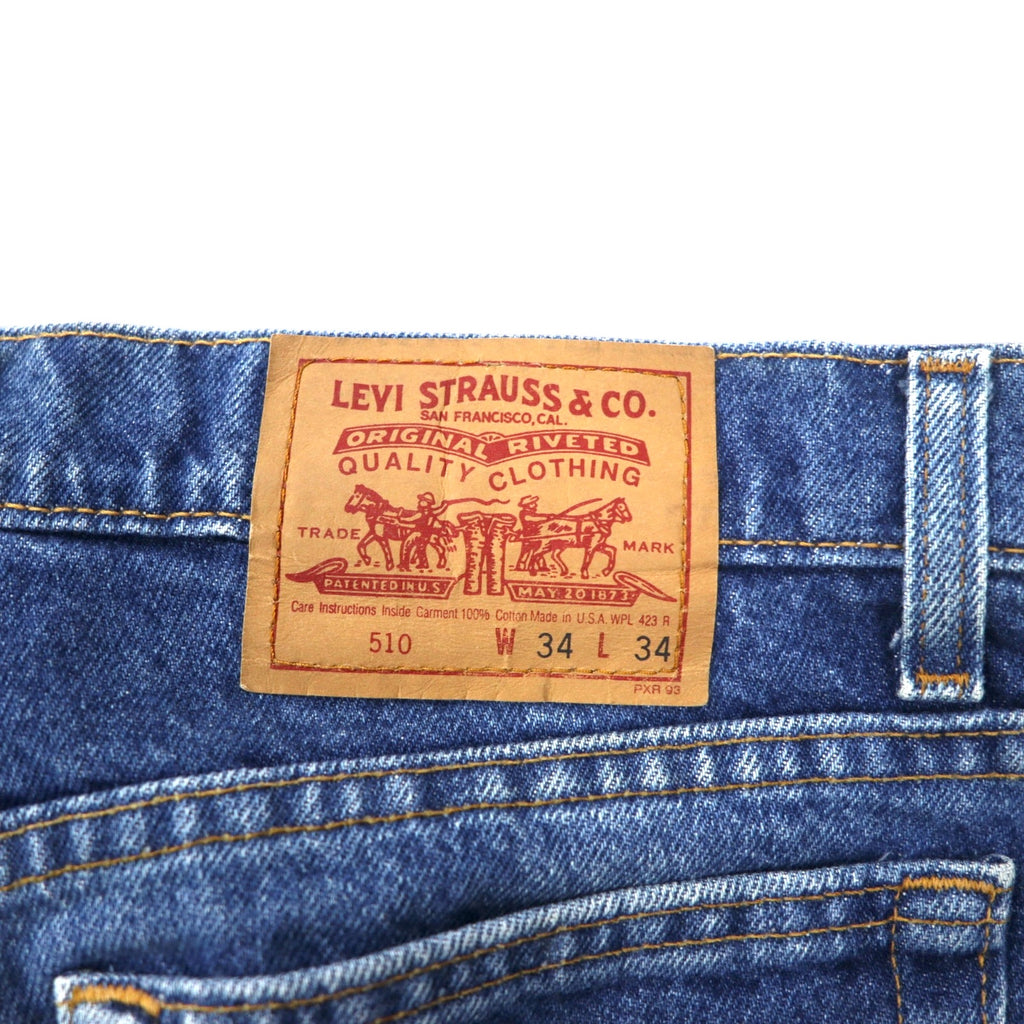 Levi's USA 90's Denim Pants 34 Blue Cotton Zipper Fly 510-0217