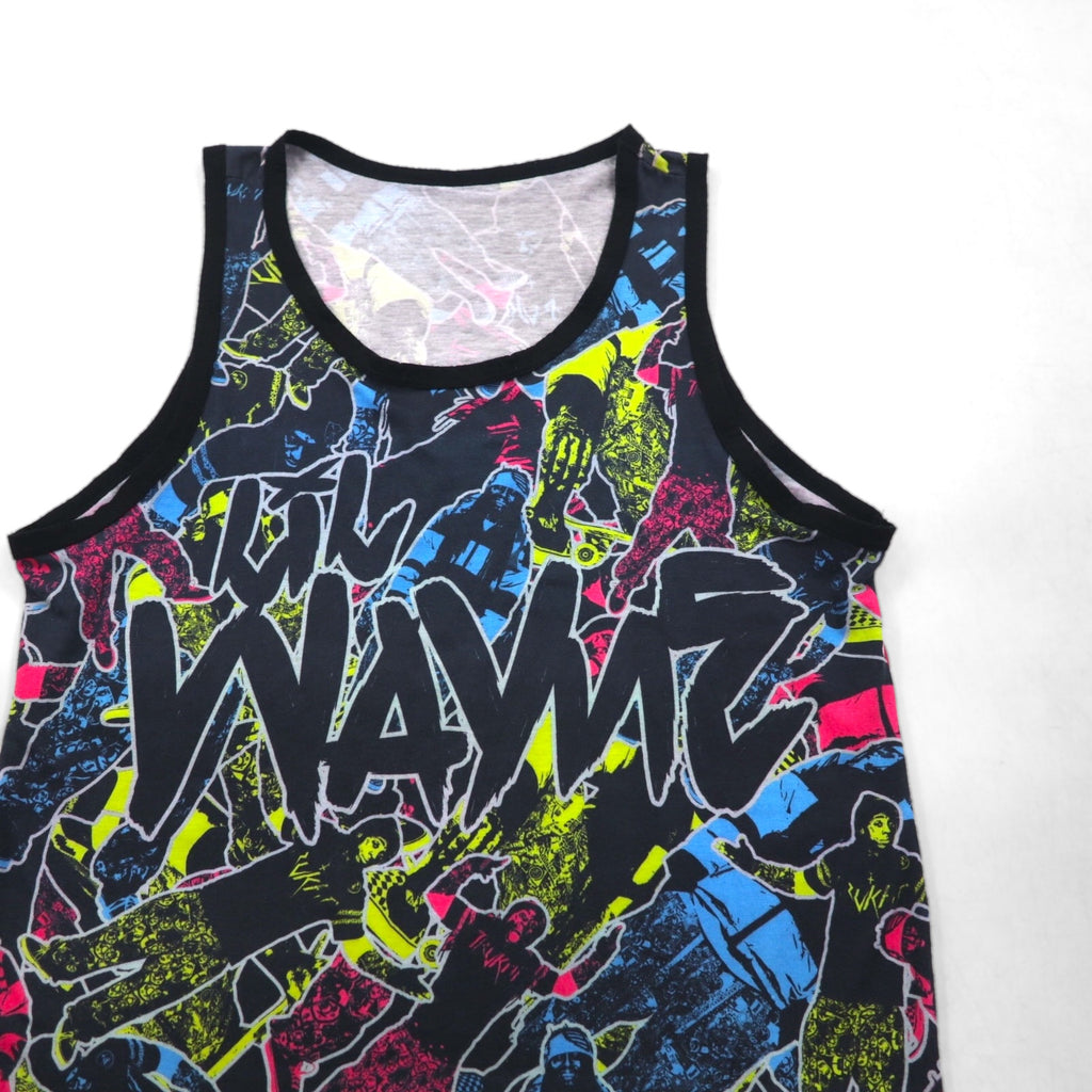 Lil Wayne USA-Made Hip Hop Tank Top, XL, Black Cotton, All-Over Print