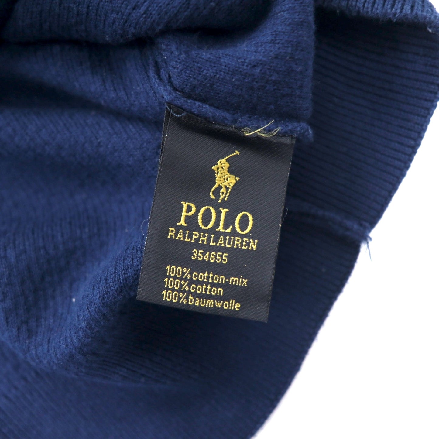 POLO RALPH LAUREN USA製 サーマル ロングスリーブ Tシャツ ロンT L ネイビー コットン スモールポニー 刺繍