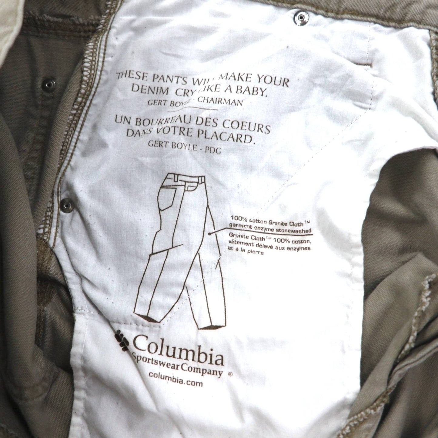 Columbia Canvas Hiking Cargo Pants, Carpenter Pants, L, Beige, AM8275