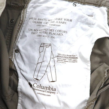 Columbia Canvas Hiking Cargo Pants, Carpenter Pants, L, Beige, AM8275