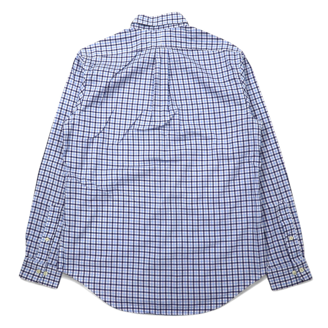 RALPH LAUREN Button-down shirt, M, blue, check, cotton, non-iron, small pony embroidery