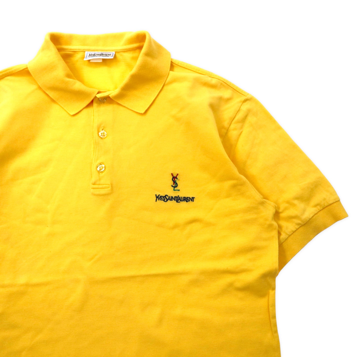 YVES SAINT LAURENT Italian Made Vintage YSL logo embroidery polo