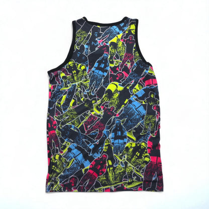 Lil Wayne リルウェイン USA製 ヒップホップ タンクトップ XL ブラック コットン 総柄