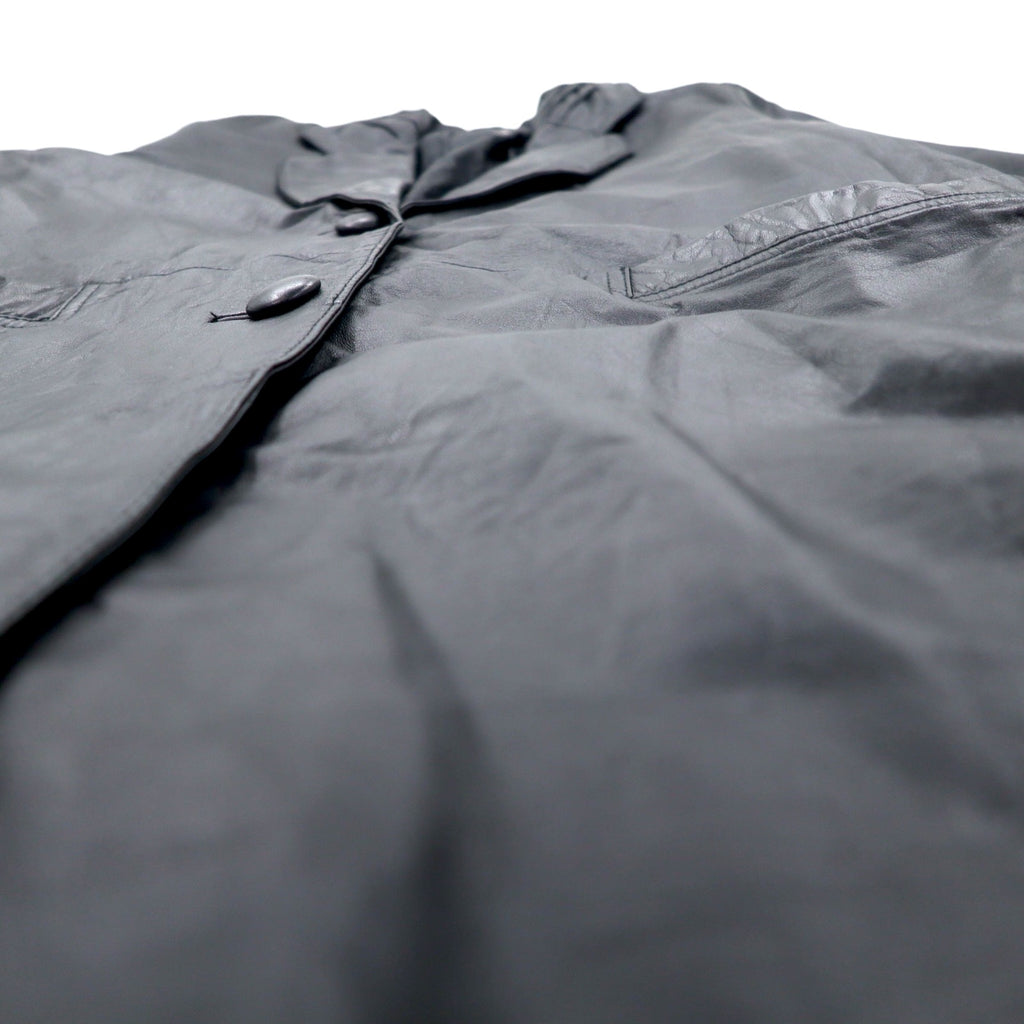 90s GLOBAL IDENTITY G-III LEATHER Chesterfield coat, M, black, leather, paisley lining