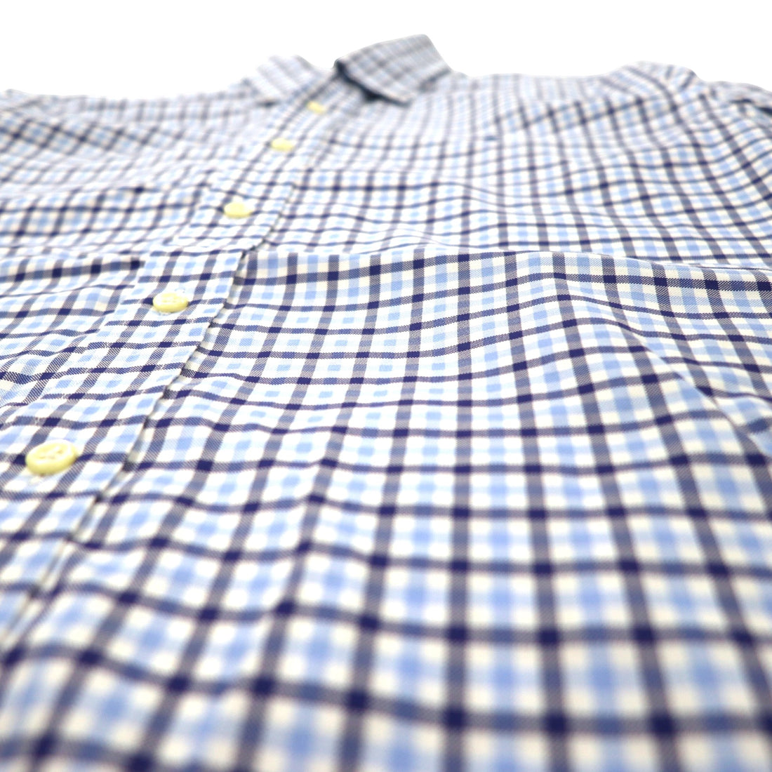 RALPH LAUREN Button-down shirt, M, blue, check, cotton, non-iron, small pony embroidery