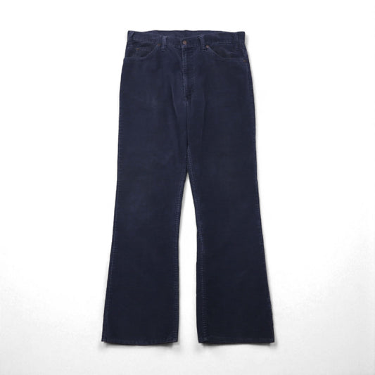 Levi's 80年代 USA製 517 ブーツカット コーデュロイ チノパンツ L ネイビー 1517 42TALON ボタン裏513 白タブ