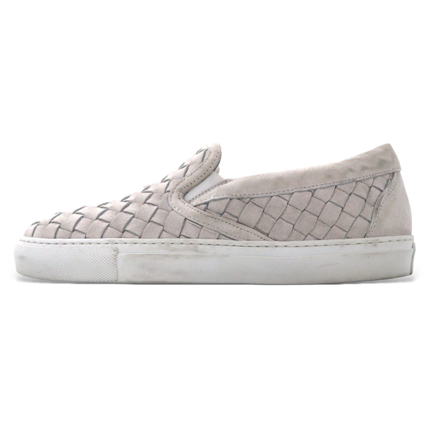 BOEMOS Italy Made Intrecciato Leather Braided Slip-on Sneakers US7.5 Ivory  Suede Leather E7 4424 – 日本然リトテ