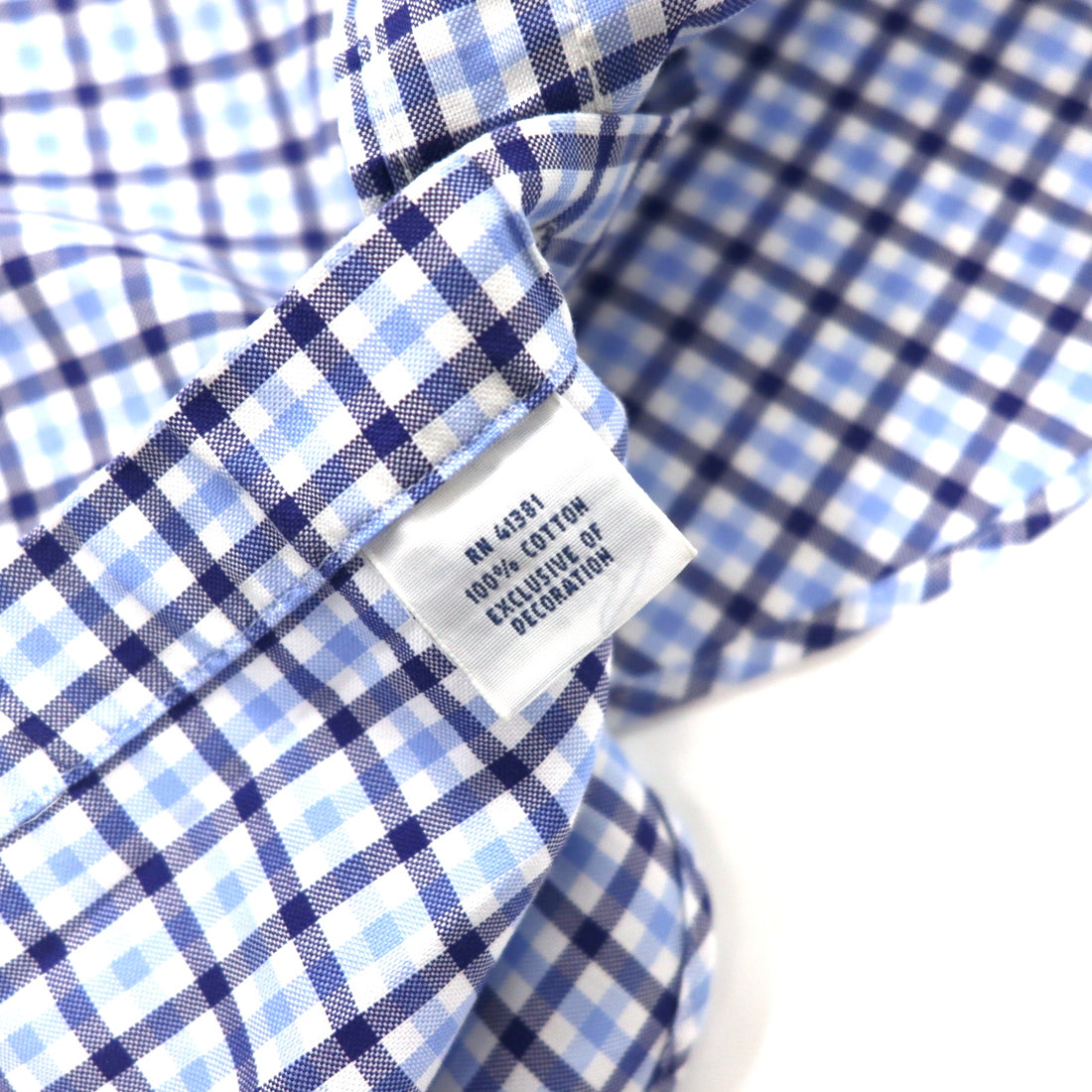RALPH LAUREN Button-down shirt, M, blue, check, cotton, non-iron, small pony embroidery